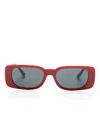 Versace Medusa Rectangle-frame Sunglasses In Red