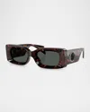 Versace Medusa Rectangle Plastic Sunglasses In Havana