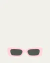 Versace Medusa Rectangle Plastic Sunglasses In Pink