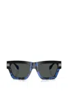 Versace 55mm Plaque Rectangular Sunglasses In Red
