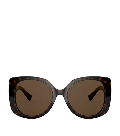 Versace Medusa Rectangular Sunglasses In Brown