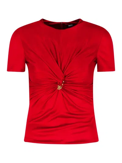 VERSACE MEDUSA RED VISCOSE T-SHIRT