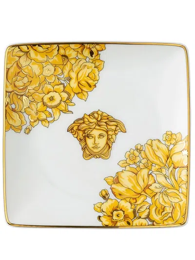 Versace Medusa Rhapsody Square Plate (12cm) In Yellow