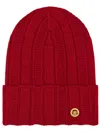 Versace Medusa Ribbed-knit Beanie In Red