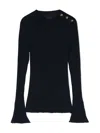 Versace Gerippter Schurwollpullover Mit Medusa In Blau