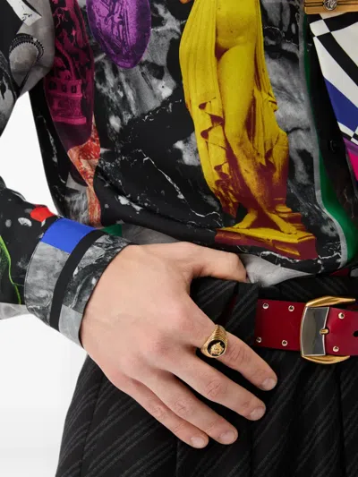 Versace Medusa Ring In Pink