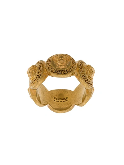 Versace `medusa` Ring In Metallic