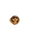 Versace Engraved Greek Key Medusa Head Ring In Metallic