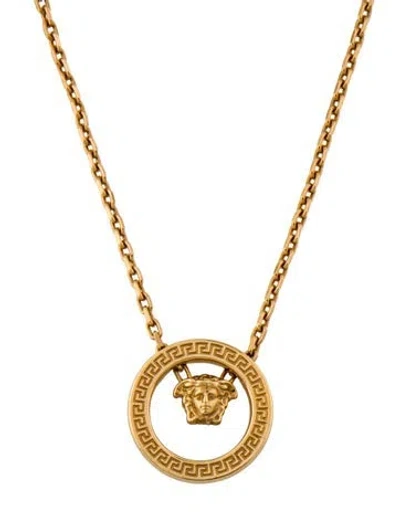 Pre-owned Versace Medusa Ring Necklace, 26" In Multi