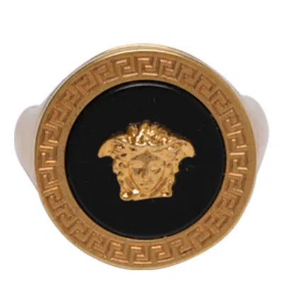 Versace Medusa Ring In Nero E Oro