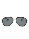Versace Medusa Roller Pilot-frame Sunglasses In Schwarz