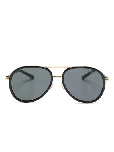 Versace Medusa Roller Pilot-frame Sunglasses In Schwarz