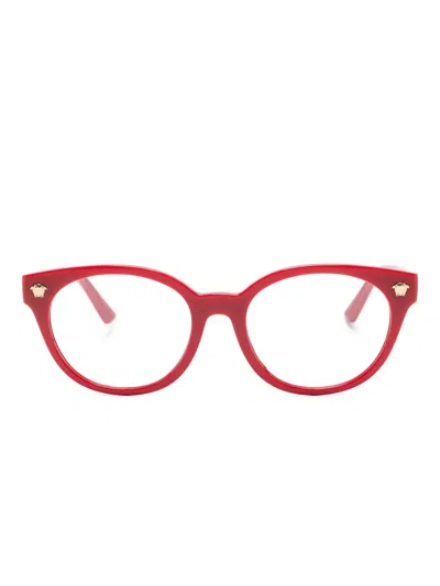 Versace Kids' Medusa Round-frame Glasses In Red