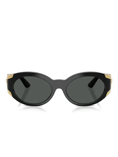 Versace Medusa Round-frame Sunglasses In Black