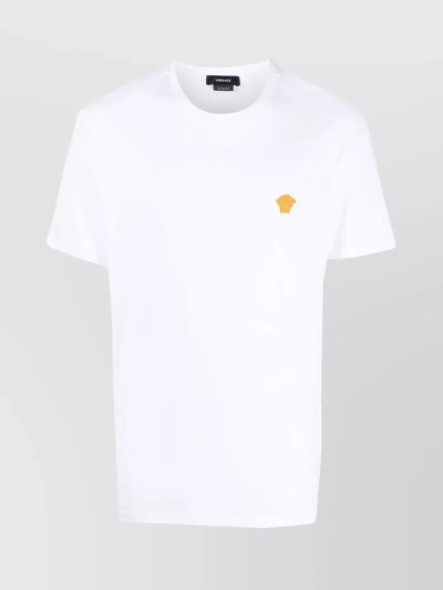 Versace Round Neck Embroidered T-shirt In White