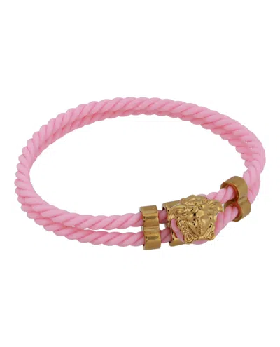 Versace Medusa Rubber Rope Bracelet In Pink