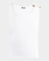 Versace Medusa Safety-pin Cotton-stretch Rib Tank Top