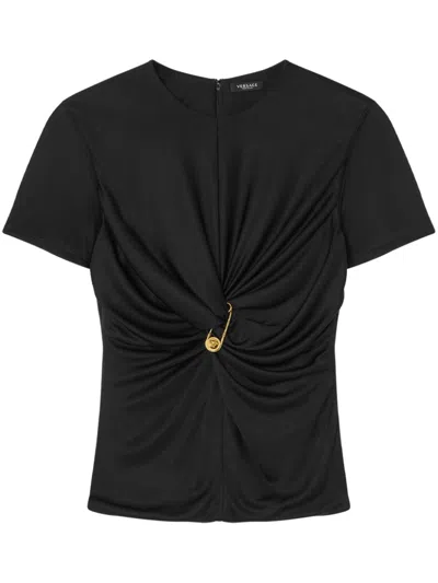 VERSACE SAFETY PIN GATHERED TOP