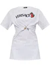 Versace Safety Pin Embroidered T-shirt In White