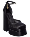 Versace Aevitas Patent Crystal Medusa Platform In Black