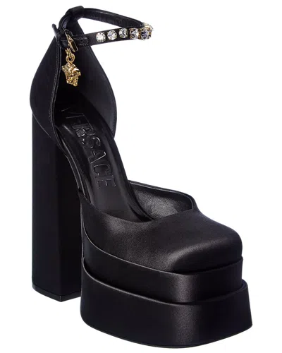 Versace Medusa Satin Platform Pump In Black