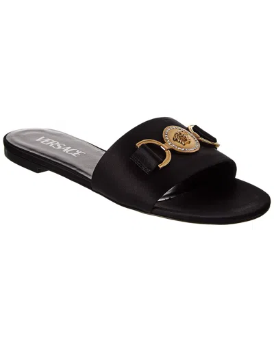 Versace Black Satin Sandals