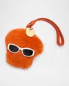 Versace Medusa Shearling Charm In Papaya