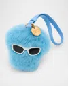 Versace Medusa Shearling Charm In Powder Blue