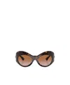 Versace Eyewear Irregular Frame Sunglasses In Black