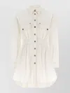 Versace Medusa Shirt Dress Chest Pockets Waist Detail In White
