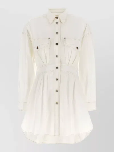 VERSACE MEDUSA SHIRT DRESS CHEST POCKETS WAIST DETAIL