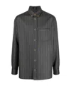 Versace Gray Medusa Shirt In Gray