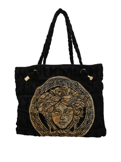 Versace Medusa Shopping Bag In Black