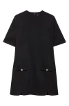 Versace Medusa Short Sleeve Shift Dress In Black