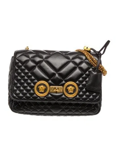 Pre-owned Versace Medusa Shoulder Bag In Black