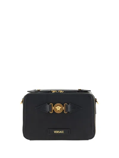 Versace Medusa Shoulder Bag In Black/ Gold