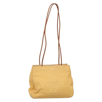 Pre-owned Versace Medusa Shoulder Bag Canvas Canvas Shoulder Bag Bag () In Yellow