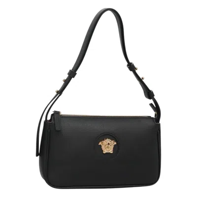 Pre-owned Versace Medusa Shoulder Bag Leather Leather Shoulder Bag Bag () In Black