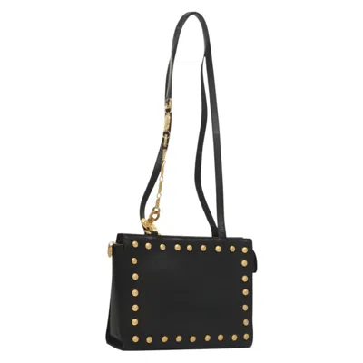 Pre-owned Versace Medusa Shoulder Bag Leather Leather Shoulder Bag Bag () In Black