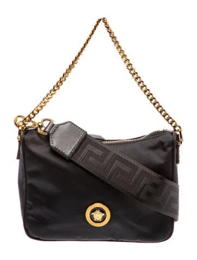 Pre-owned Versace Medusa Shoulder Bag W/ Tags In Black