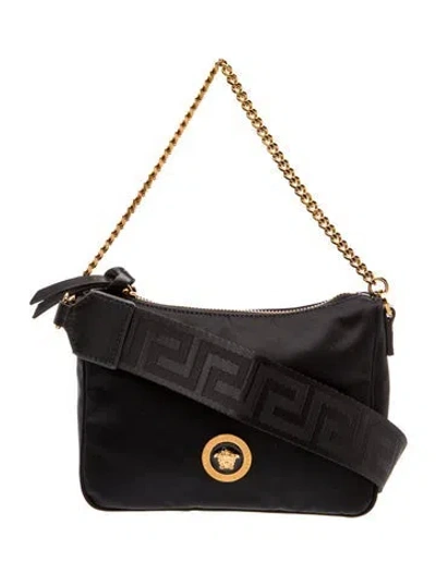 Pre-owned Versace Medusa Shoulder Bag W/ Tags In Black