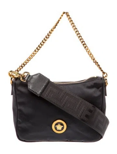 Pre-owned Versace Medusa Shoulder Bag W/ Tags In Black