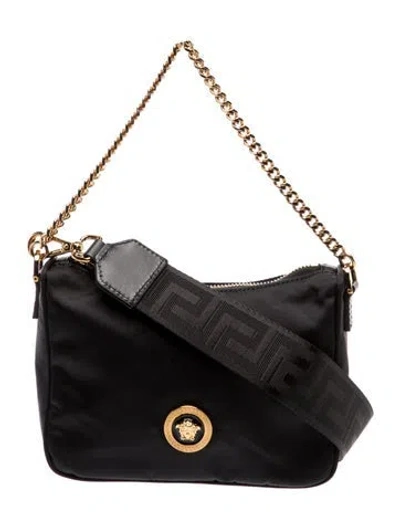 Pre-owned Versace Medusa Shoulder Bag W/ Tags In Black