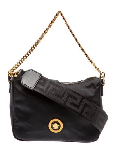 Pre-owned Versace Medusa Shoulder Bag W/ Tags In Black