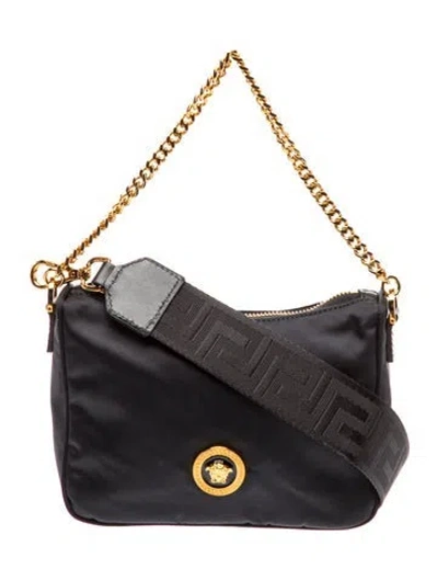 Pre-owned Versace Medusa Shoulder Bag W/ Tags In Black