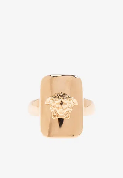 Versace Medusa Signet Ring In Gold