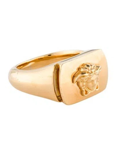 Pre-owned Versace Medusa Signet Ring In Multi