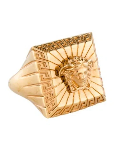 Pre-owned Versace Medusa Signet Ring In Multi
