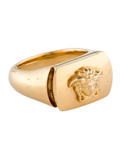 Pre-owned Versace Medusa Signet Ring In Multi