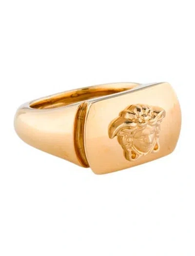 Pre-owned Versace Medusa Signet Ring In Multi
